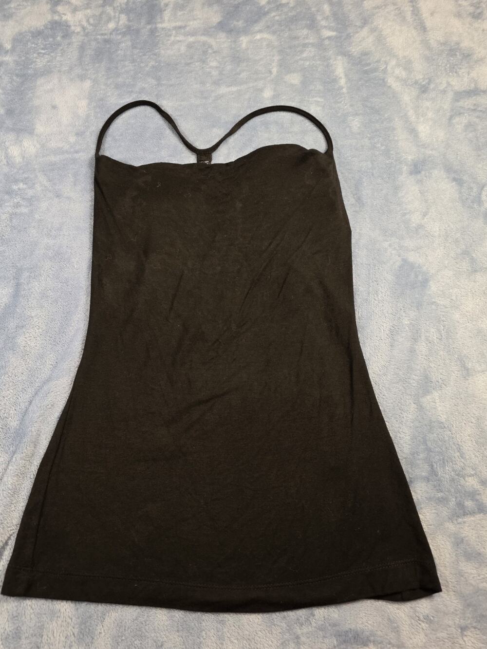 BKE Boutique Black Beaded Crochet Racerback Cami Tank Top Women’s XS Y2K